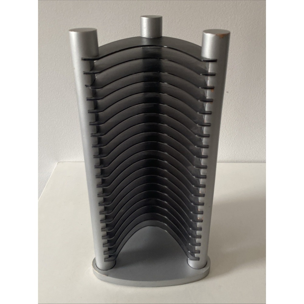 Vintage Y2K - 20 CD Stackable Tower Rack CD Holder Organizer Retro Gray